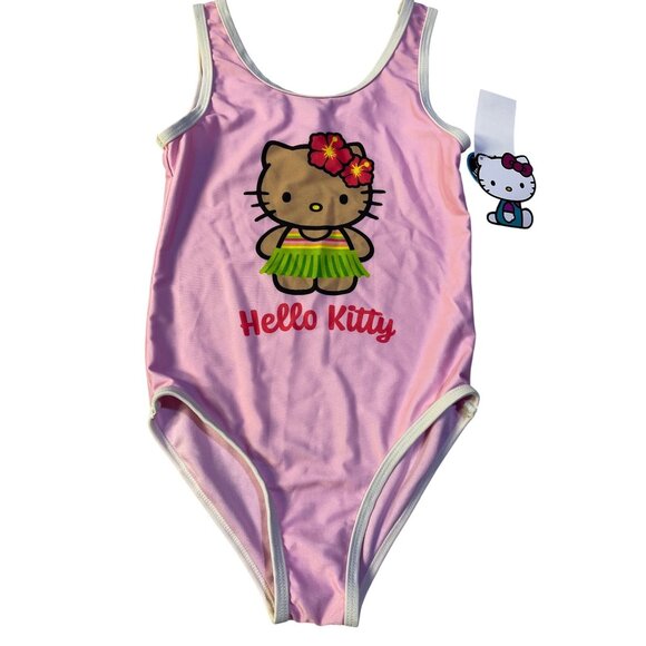 Sanrio Other - Hello Kitty Pink Girls 7/8 One-Piece Swimsuit With Hawaiian Design